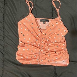 brand new never worn cute coral crop tank top with scrunch in middle